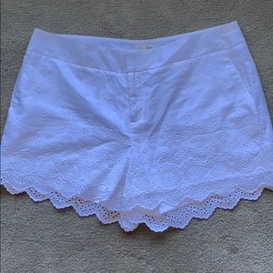 Women’s White Eyelet Shorts
